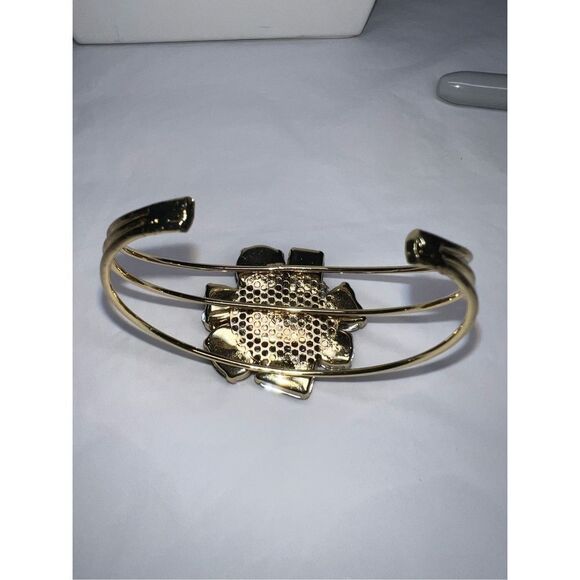 Topaz Colored‎ Crystal Cluster Cuff Bracelet - Picture 6 of 8